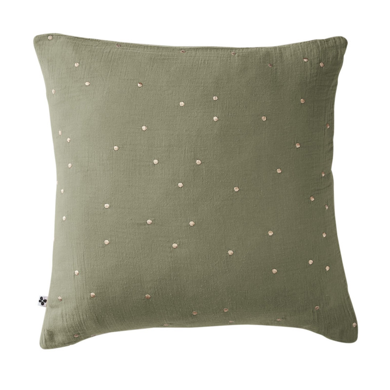 L'effet papillon - Taie d'oreiller Gaze de coton Gaïa Chic Romarin, L'effet papillon 60 x 60 cm - L'effet papillon