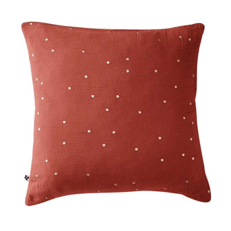 L'effet papillon - Taie d'oreiller Gaze de coton Gaïa Chic Terracotta, L'effet papillon 60 x 60 cm - L'effet papillon