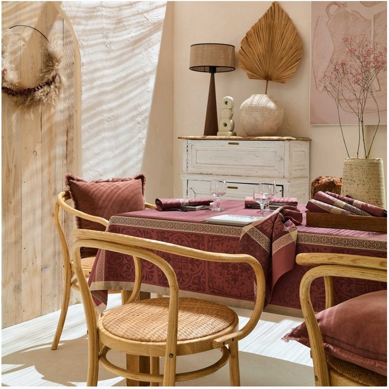 nappe alicante bois de rose, sud etoffe 250 x 150 cm - sud etoffe