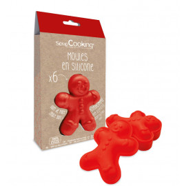6 moules silicone individuels Ginger, ScrapCooking