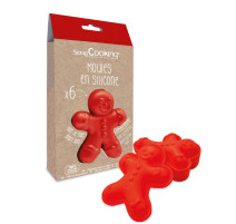 6 moules silicone individuels Ginger, ScrapCooking