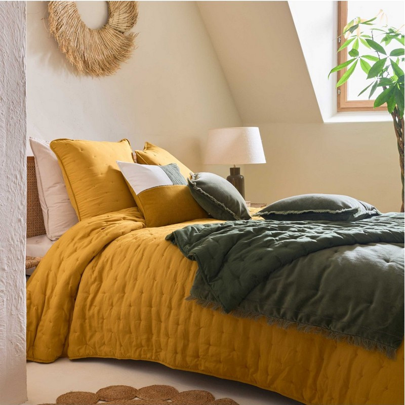 Sud Etoffe - Couvre-lit Palazzo Miel, Sud Etoffe 240 x 260 cm - Sud Etoffe