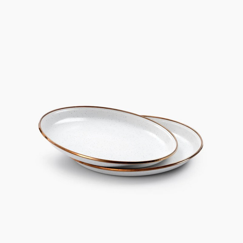 Barebones - Set de 2 Assiettes en Email, Barebones Coquille - Barebones