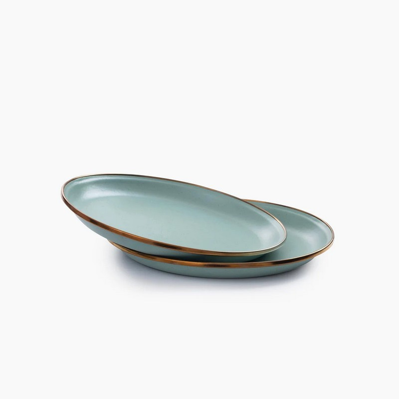Barebones - Set de 2 Assiettes en Email, Barebones Mint - Barebones