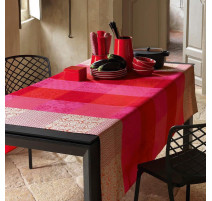 Nappe enduite Fleurs de Kyoto Cerise, Le Jacquard Français