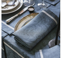 Serviette de table Armoiries Lin Céruléen, Le Jacquard Français