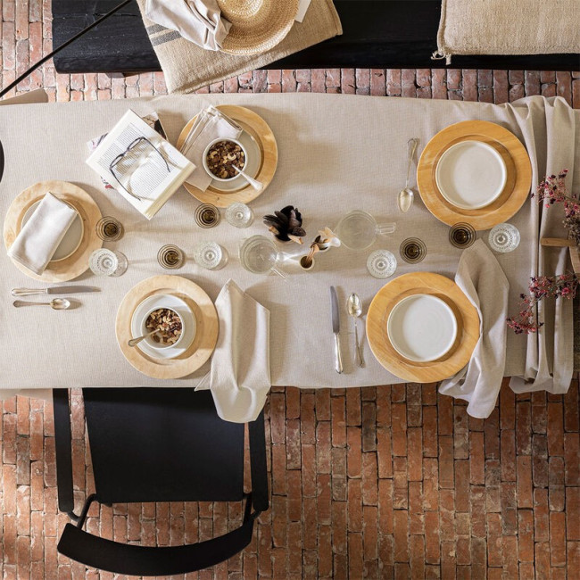 Nappe Slow Life Re-use Bois, Le Jacquard Français