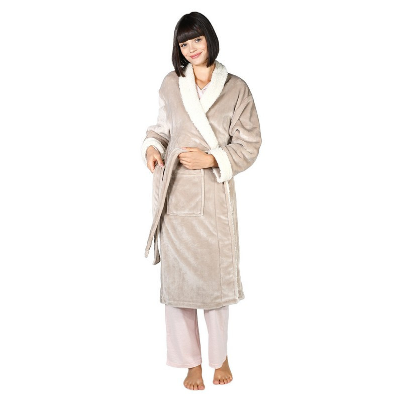 SENSEI - Peignoir polaire col châle Kaly Sable, Sensei XL - SENSEI