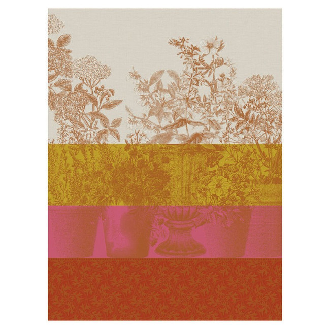 Torchon Floraison Rayé, Le Jacquard Français