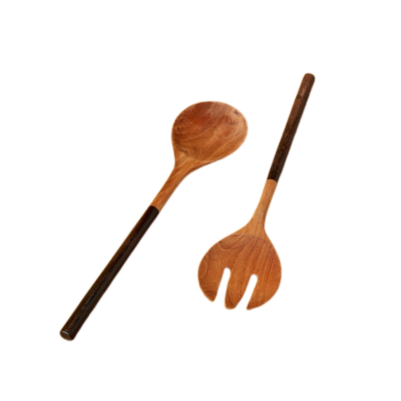 Be Home - Couverts à salade Bicolore Teck, Be Home - Be Home