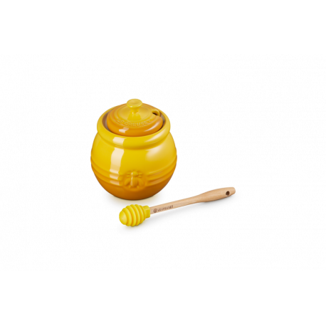 pot à miel en céramique avec cuillère, le creuset - le creuset