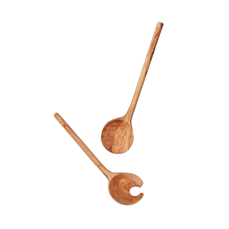 Be Home - Couverts à salade en bois d'olivier forme croissant, Be Home - Be Home