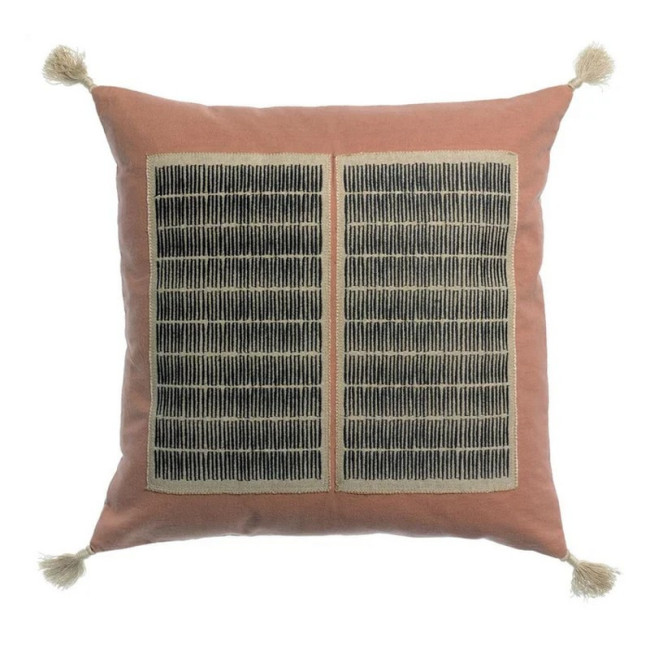 Coussin brodé Yaël Bois de Rose, Vivaraise