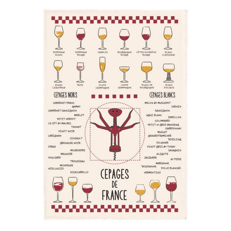 VIVARAISE - Torchon Vins et Cépages Ecru, Winkler - VIVARAISE