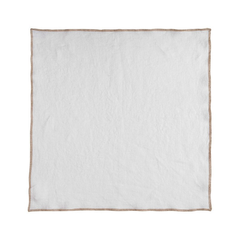 HAOMY TEXTILE - Serviette en lin Venise, Haomy Blanc - HAOMY TEXTILE