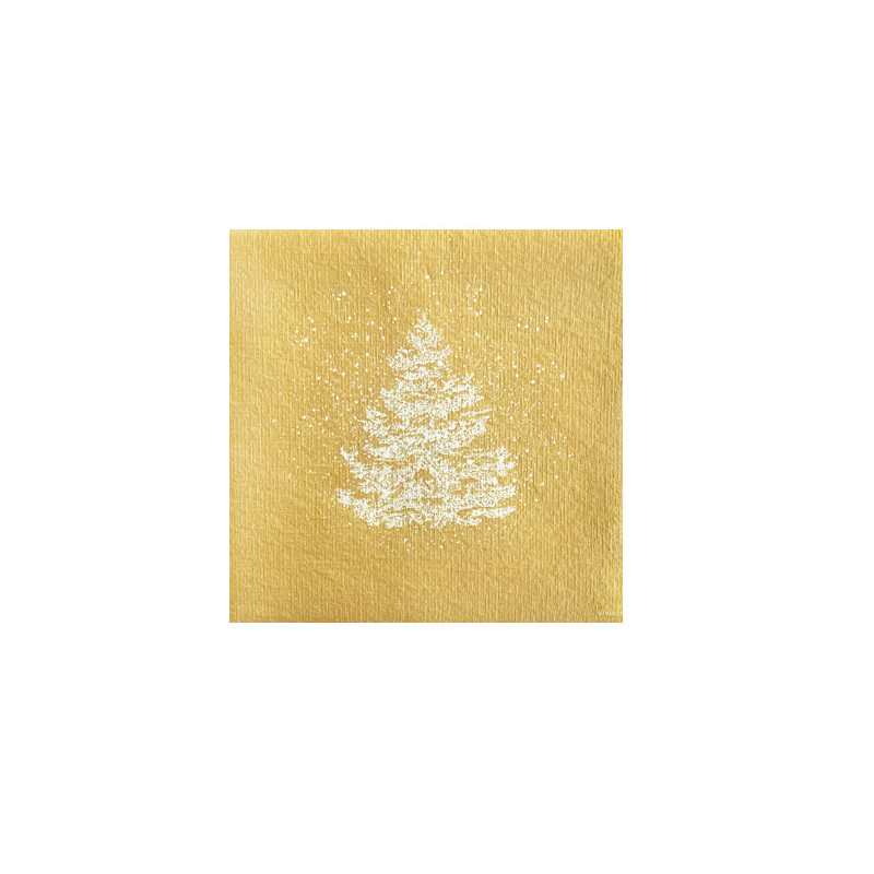 Françoise Paviot - Serviettes en papier Sapin Roi des forêts Or, Françoise PAVIOT 25 cm - Françoise PAVIOT