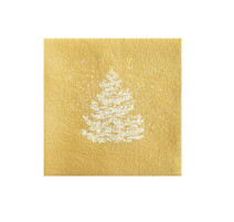 Serviettes en papier Sapin Roi des forêts Or, Françoise PAVIOT