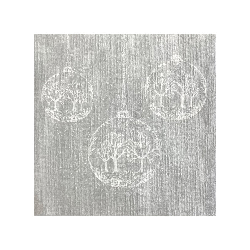 Françoise Paviot - Serviettes en papier Boule à neige Argent, Françoise PAVIOT 40 cm - Françoise PAVIOT