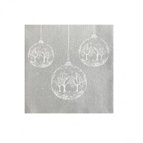 Serviettes en papier Boule à neige Argent, Françoise PAVIOT