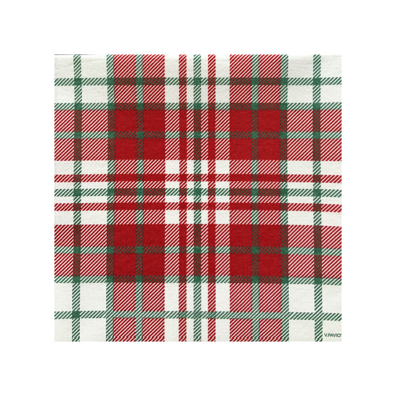 Françoise Paviot - Serviettes en papier Écossais vert, Françoise PAVIOT - Françoise PAVIOT