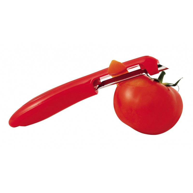 Eplucheur à légumes inox manche noir 18cm - A l'unité