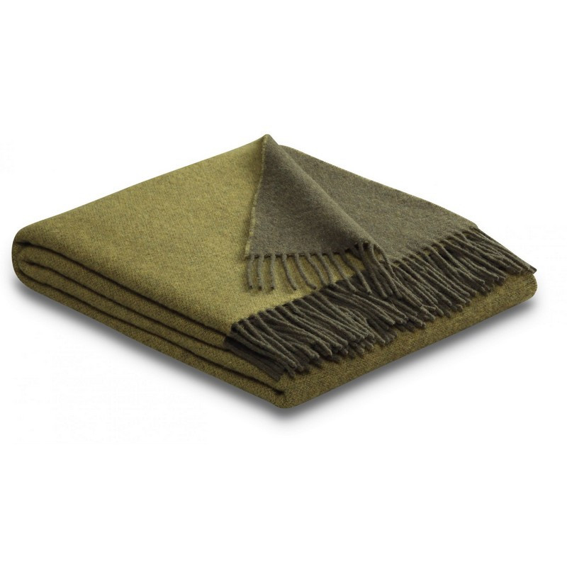 Biederlack - Plaid en cachemire, Biederlack Olive - Biederlack