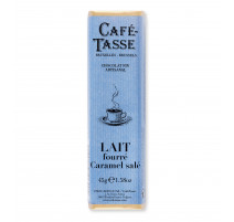 Barre de chocolat au Lait fourré Caramel Salé, Café Tasse