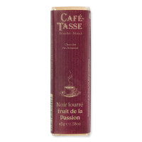 Barre de chocolat Noir fourré Fruit de la Passion, Café Tasse