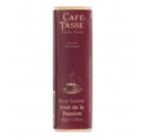 Barre de chocolat Noir fourré Fruit de la Passion, Café Tasse