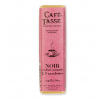 Barre de chocolat Noir praliné Amande et Framboise, Café Tasse