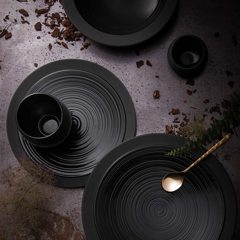 GUY DEGRENNE - Service vaisselle Bahia Onyx, Degrenne Paris Assiette dessert - GUY DEGRENNE