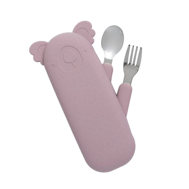 The Cotton Cloud - Etui à couverts Zoé le Koala, The Cotton Cloud Mauve - The Cotton Cloud