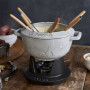 Service à fondue en fonte 20 cm Truffe Blanche, STAUB