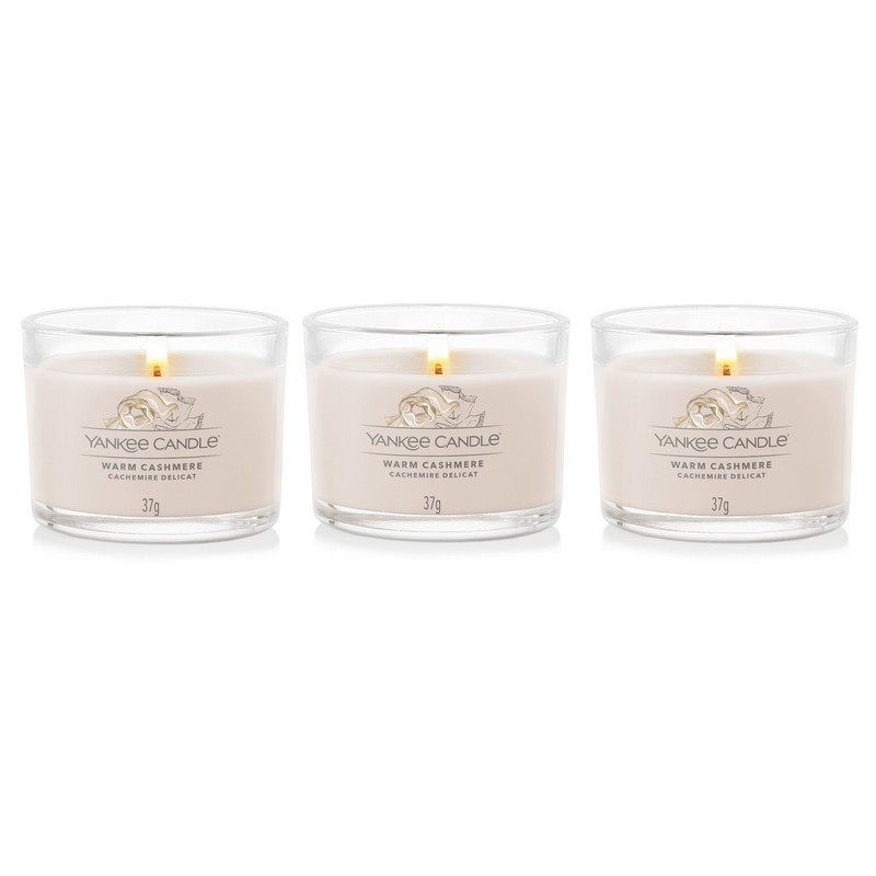 Yankee Candle - Coffret de 3 Bougies Votives Parfumées Cachemire Délicat, Yankee Candle - Yankee Candle