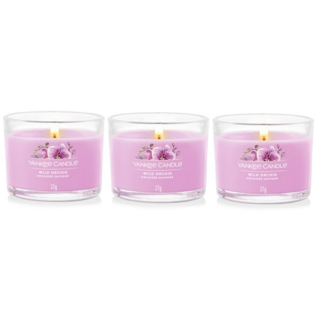 Coffret de 3 Bougies Votives Parfumées Orchidée Sauvage, Yankee Candle