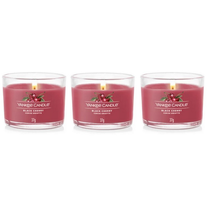 Yankee Candle - Coffret de 3 Bougies Votives Parfumées Cerise Griotte, Yankee Candle - Yankee Candle