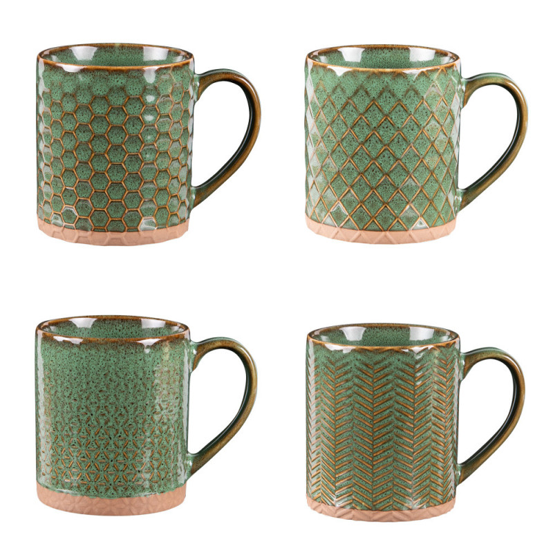 Table Passion - Coffret 4 mugs 35cl Jaspe Vert, Table Passion - Table Passion