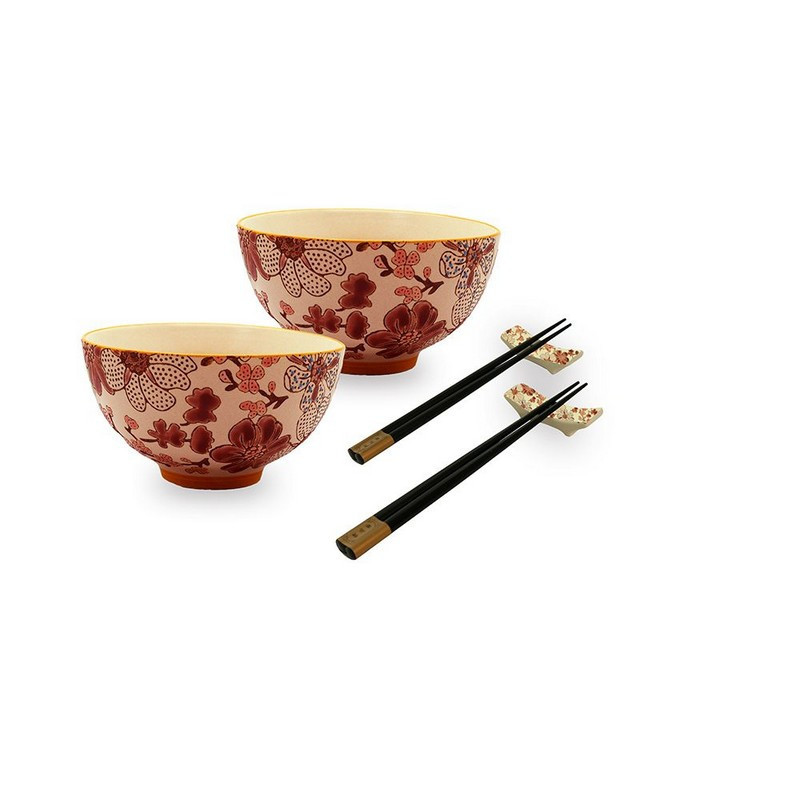 set de 2 bols 30cl fleurs pechino, wd lifestyle - wd lifestyle