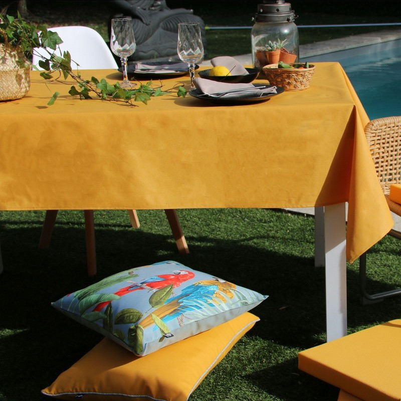 nappe enduite tournesol frejus, sud etoffe 250 x 150 cm - sud etoffe