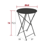 Table Bistro ronde pliante 60cm, Fermob