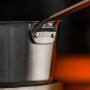 Série de 3 casseroles en inox brossé collection 1826, Cristel