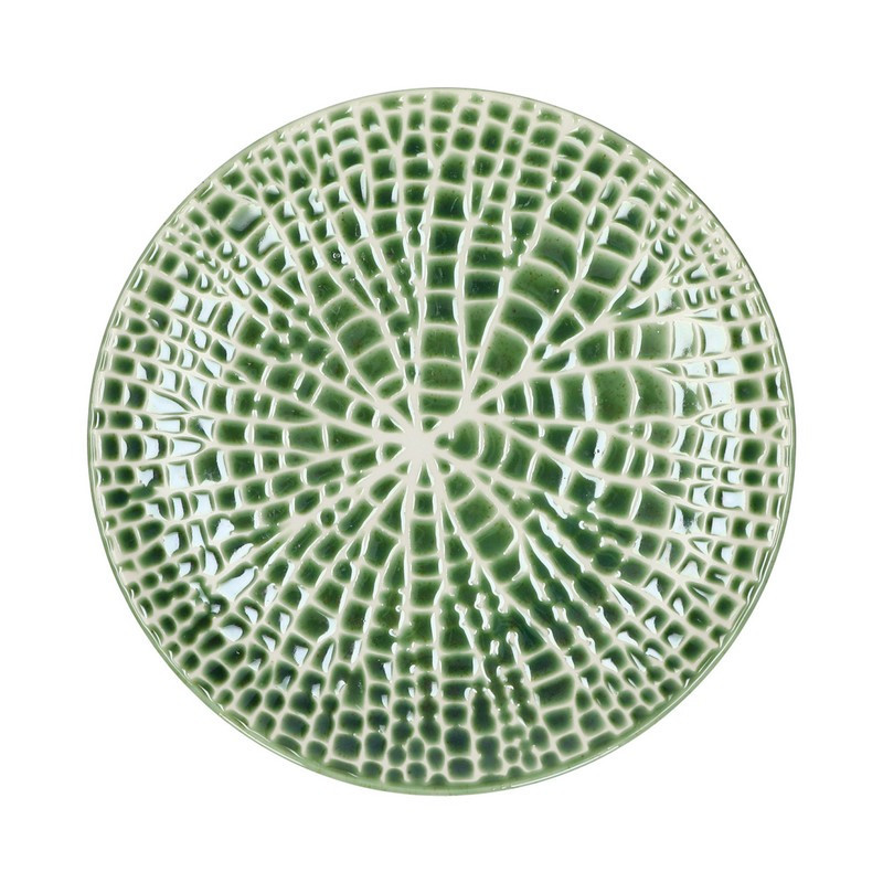 Pomax - Assiette dessert 22 cm Lotus vert, Pomax - Pomax
