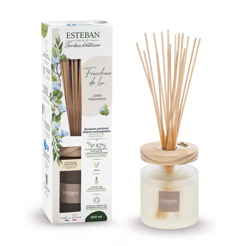 Esteban - Bouquet parfumé Ellipse Fraicheur de Lin 200ml, Esteban - ESTEBAN