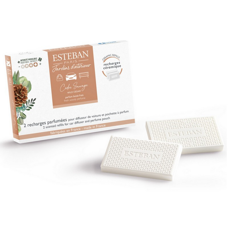 Esteban - Recharge parfumée pour diffuseur de voiture Cèdre Sauvage, Esteban - ESTEBAN