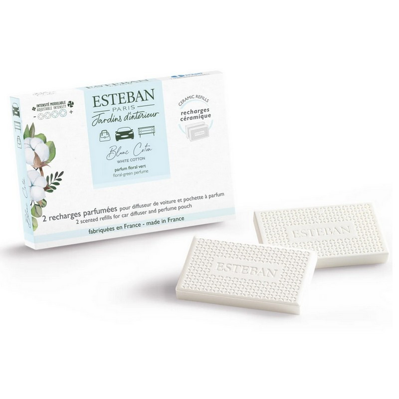 Esteban - Recharge parfumée pour diffuseur de voiture Blanc Coton, Esteban - ESTEBAN