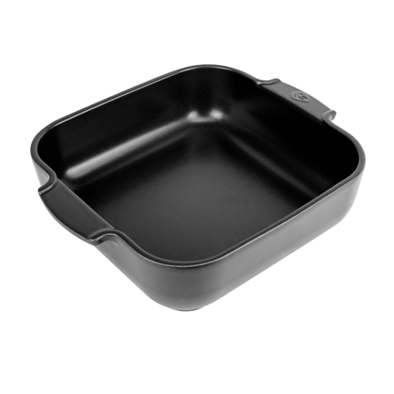 Peugeot - Plat four céramique carré 28 cm Appolia, Peugeot Noir mat - PEUGEOT