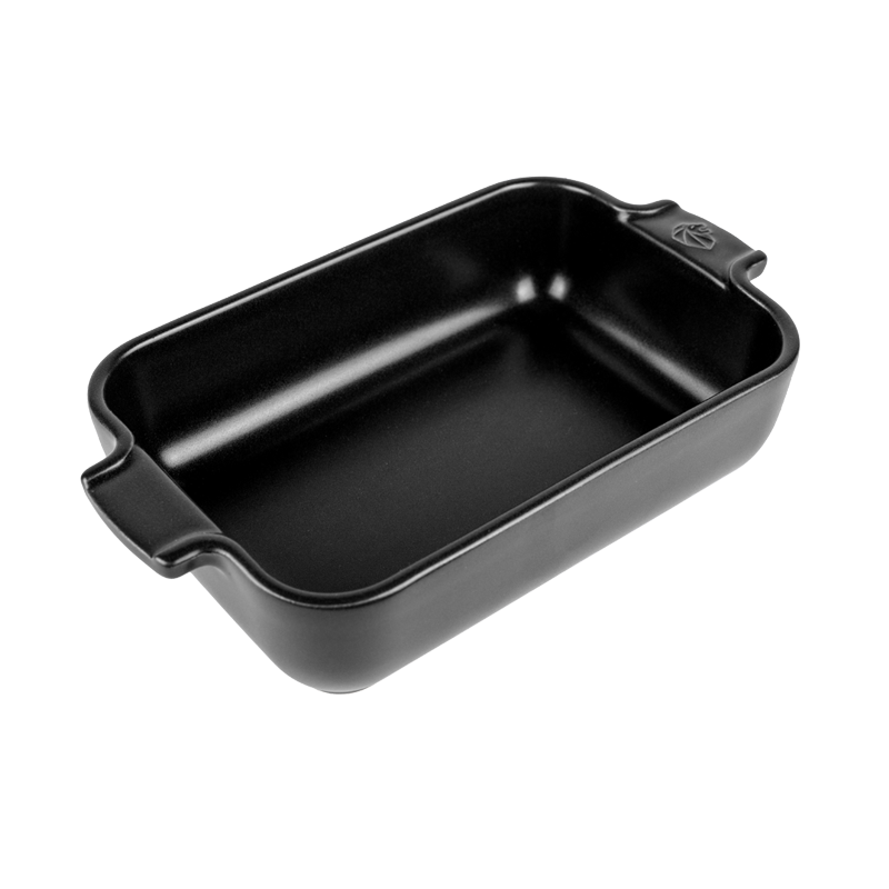 Peugeot - Plat four céramique rectangle 22 cm Appolia, Peugeot Noir mat - PEUGEOT