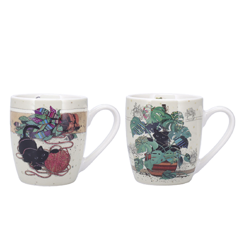 Kiub - Duo mini mug Bug Art Chat Pelote/Monstera, Kiub - Kiub