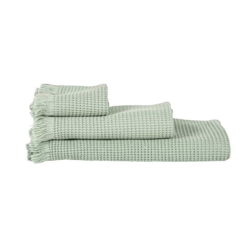 HAOMY TEXTILE - Linge de toilette Timor Céladon, Haomy Drap de Bain - HAOMY TEXTILE