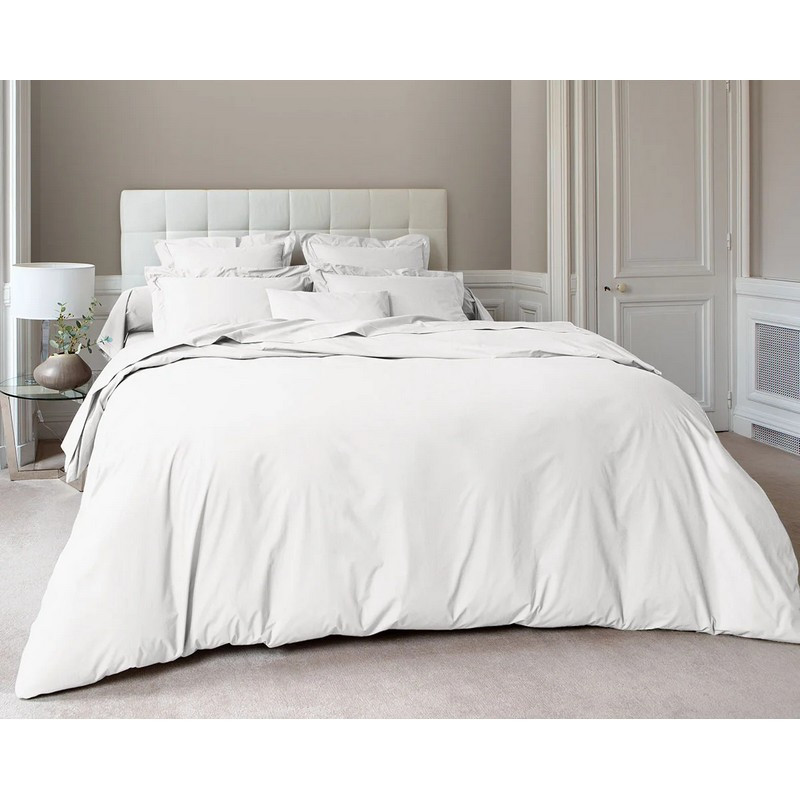 housse de couette percale vexin blanc, anne de solène 240 x 260 cm - anne de solène